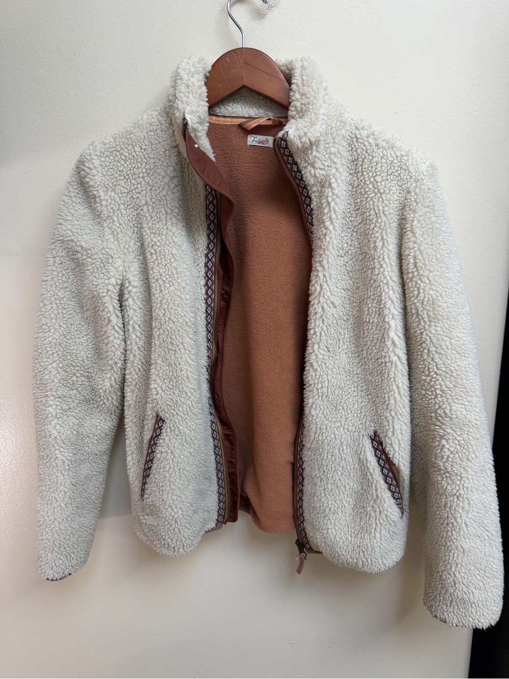 Faherty Cozy Sherpa Jacket with Fleece Lining - Cream